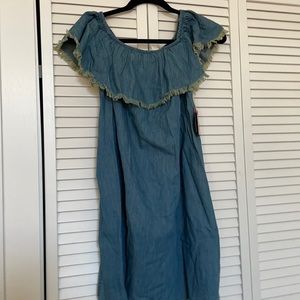 Missimo denim off the shoulder dress